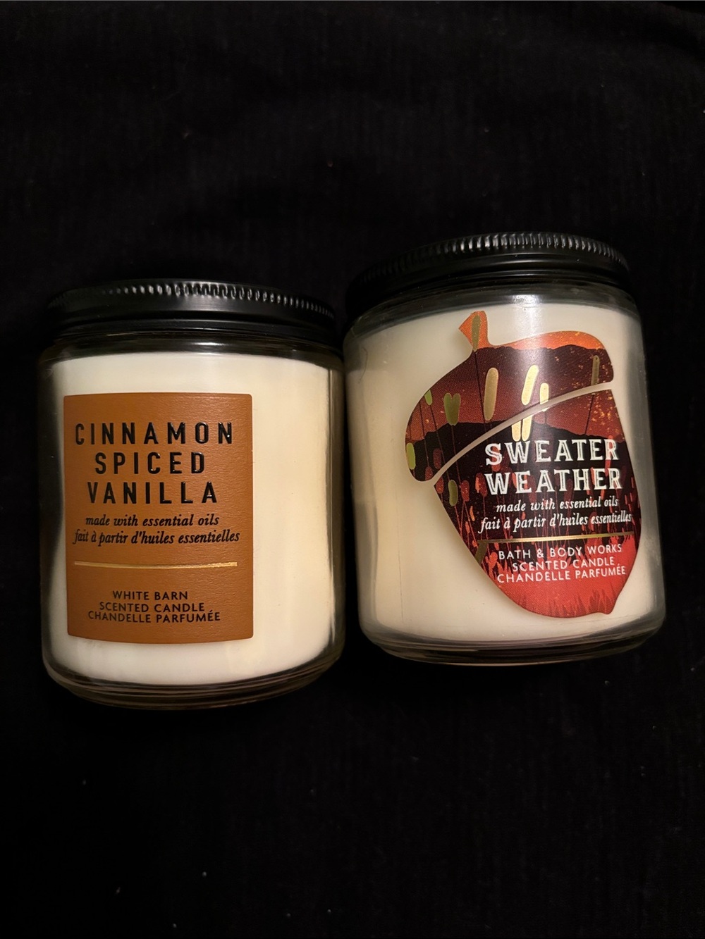Bath and Body Works Single Wick Cinnamon Spiced Vanilla and Sweater Weather